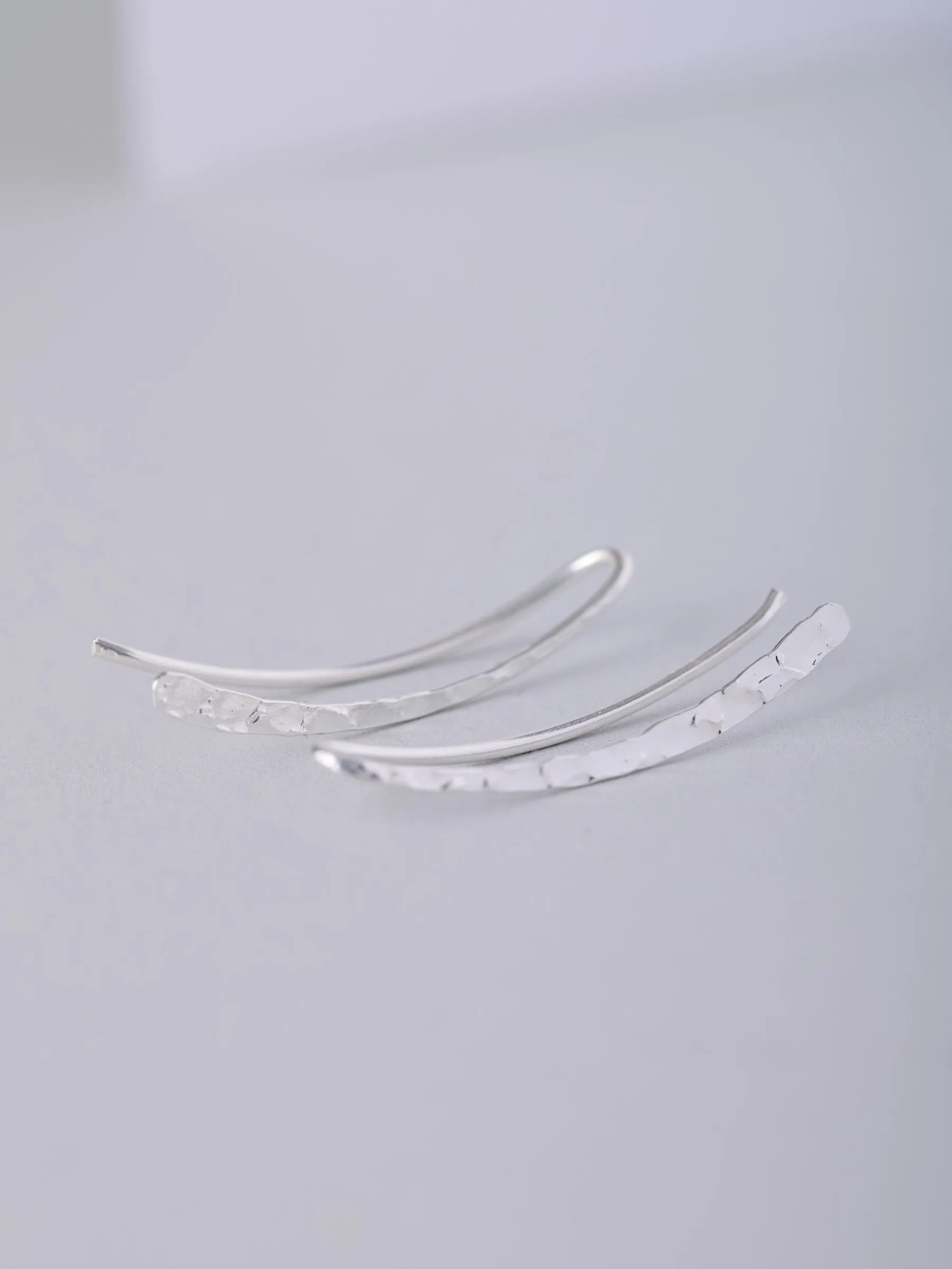Sterling Silver Textured Surface Ear Crawlers