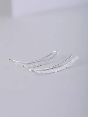 Sterling Silver Textured Surface Ear Crawlers