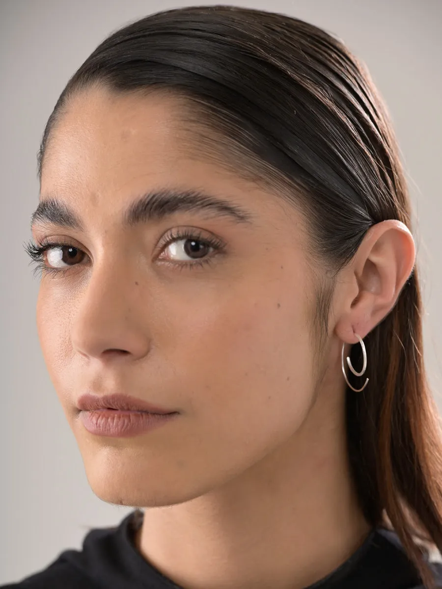 Sterling Silver Thread Through Swirl Earrings