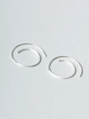 Sterling Silver Thread Through Swirl Earrings