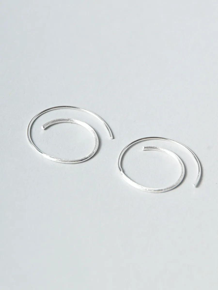 Sterling Silver Thread Through Swirl Earrings