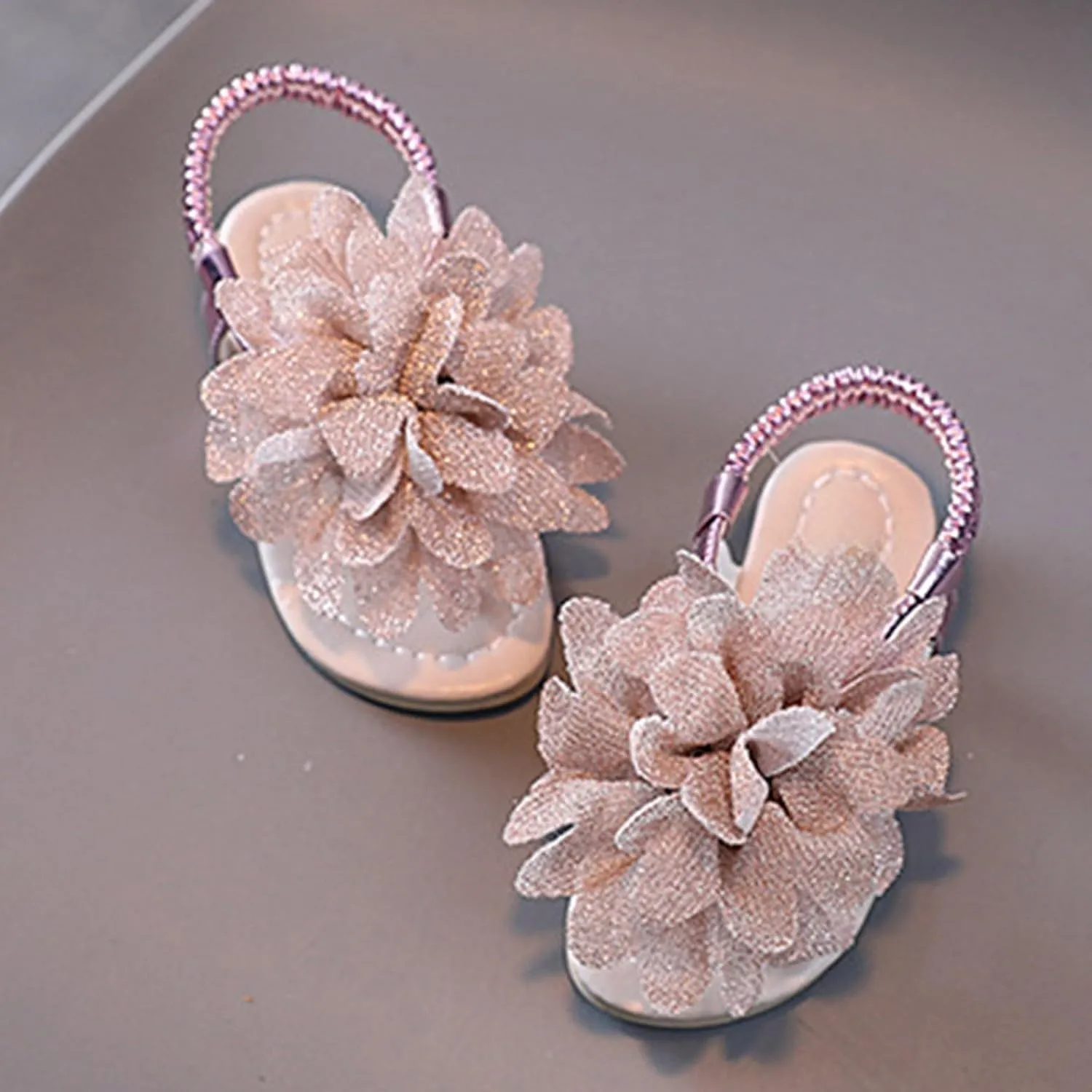 Summer Flat Dress Sandals Shoes Girls Sandals Bohemian Flower Baby Shoes Fashion Soft Sole Student Double Adjustable Boys Girls