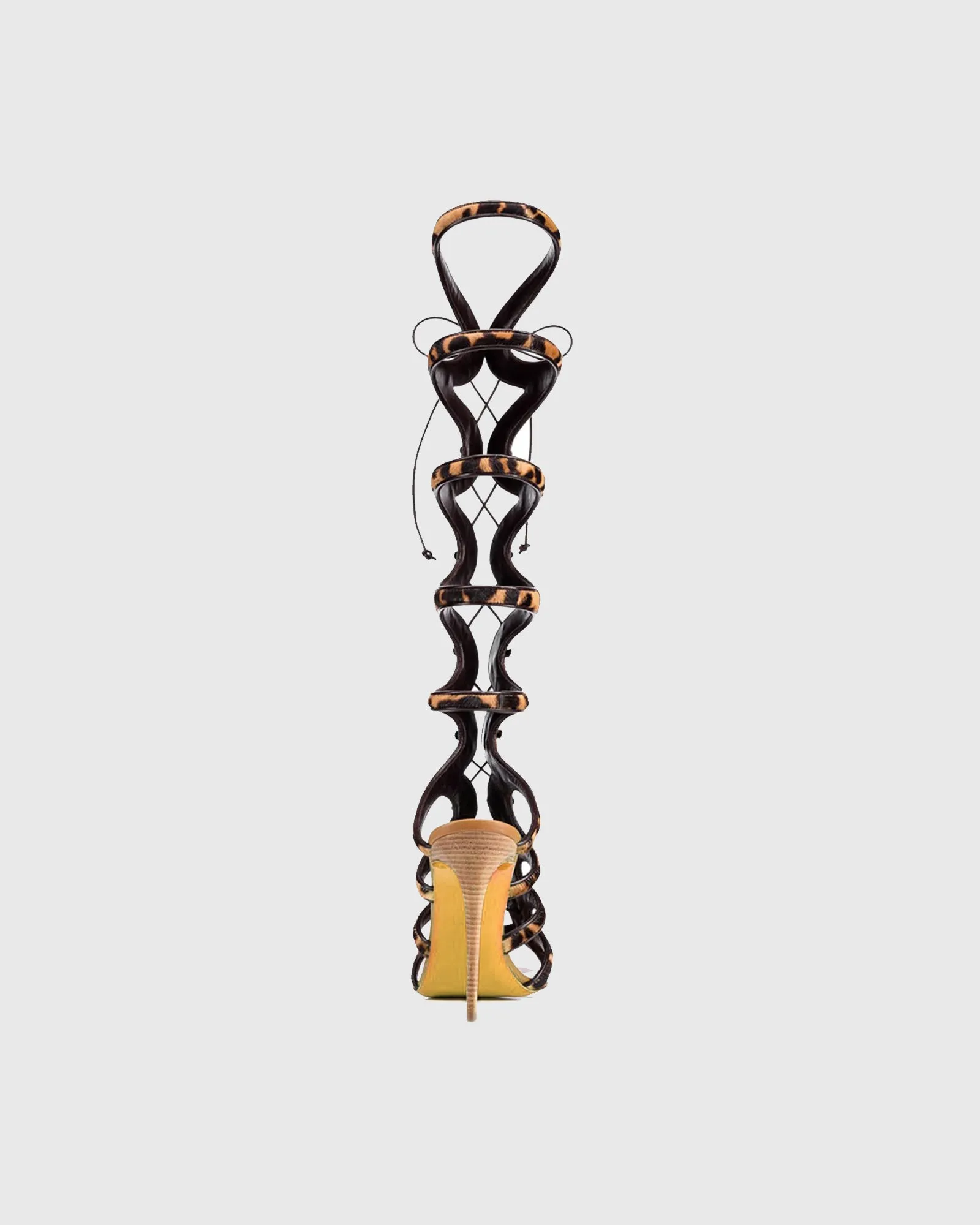 Sveva Leopard Print Lace up Sandals