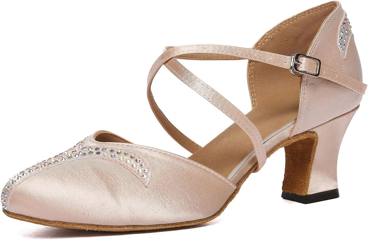 SWDZM Women's Latin Dance Shoes Salsa Professional Suede Sole Ballroom Smooth Waltz Dance Shoes