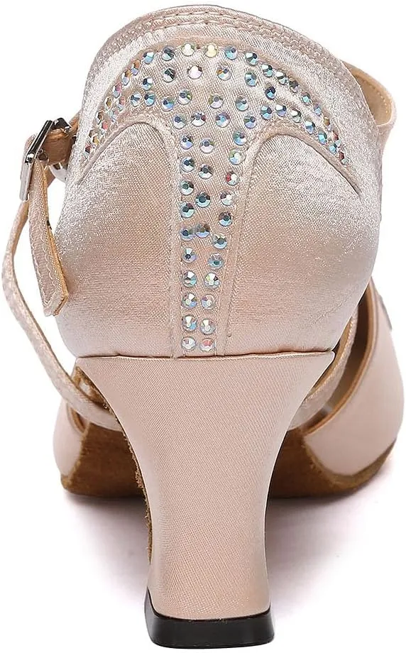 SWDZM Women's Latin Dance Shoes Salsa Professional Suede Sole Ballroom Smooth Waltz Dance Shoes