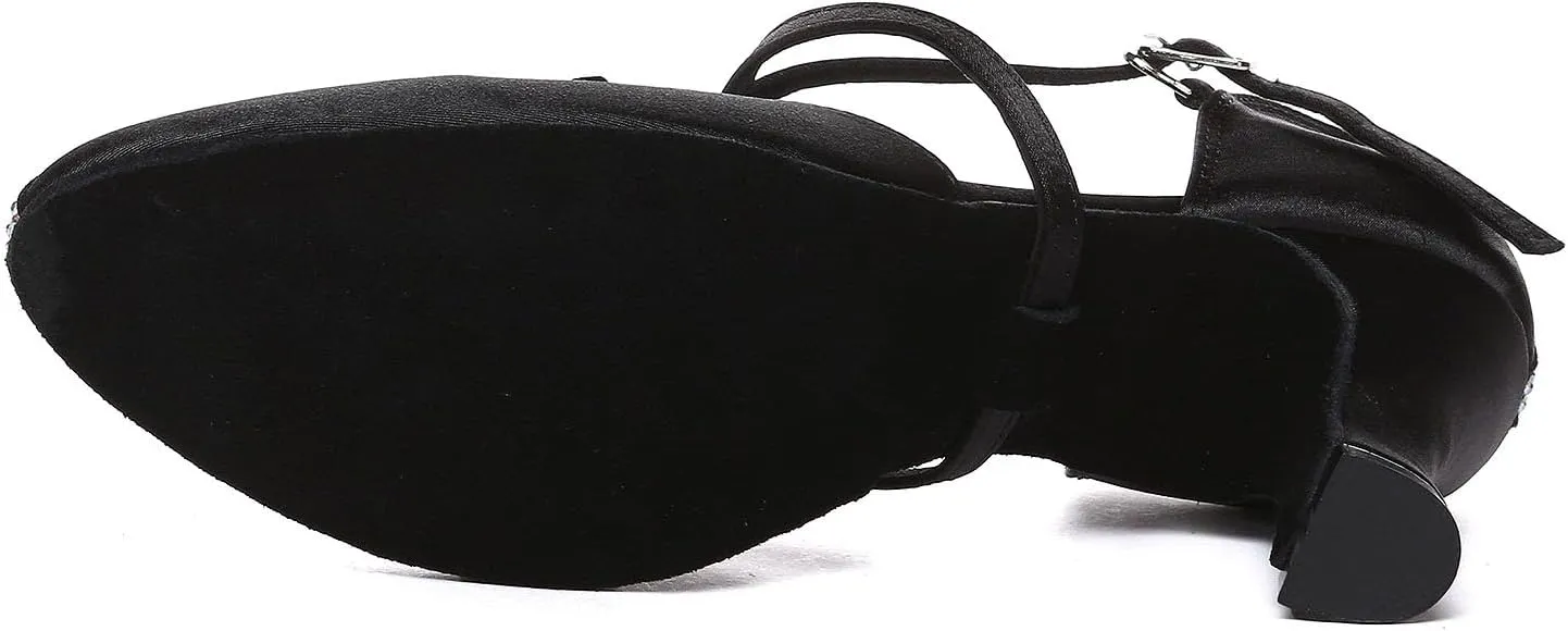 SWDZM Women's Latin Dance Shoes Salsa Professional Suede Sole Ballroom Smooth Waltz Dance Shoes