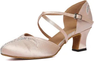 SWDZM Women's Latin Dance Shoes Salsa Professional Suede Sole Ballroom Smooth Waltz Dance Shoes
