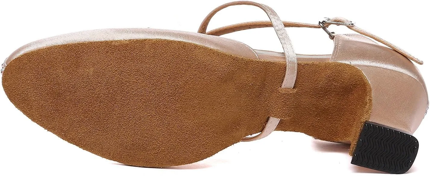 SWDZM Women's Latin Dance Shoes Salsa Professional Suede Sole Ballroom Smooth Waltz Dance Shoes
