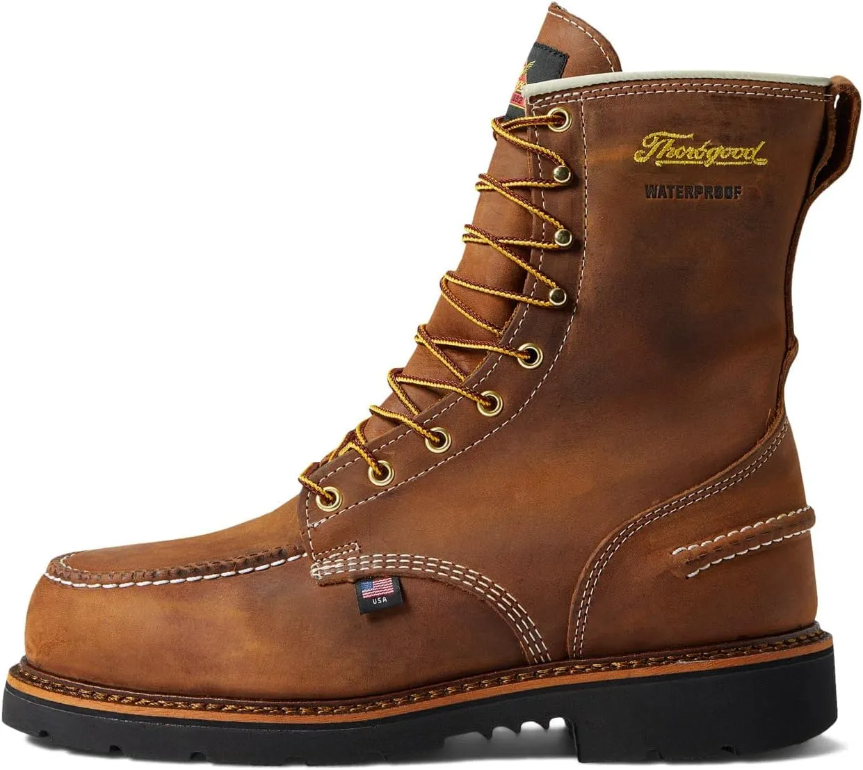 Thorogood V-Series 6 Waterproof Composite Toe Work Boots for Men - Premium Leather with Goodyear Storm Welt, Comfort Insole, and Chevron Traction Outsole; ASTM Rated
