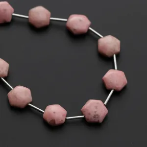 Thulite Smooth Hexagon Flats Beads, 4x10 mm, Thulite Jewelry Making Beads, 7 Inch/ 17 Cm Full Strand, Price Per Strand