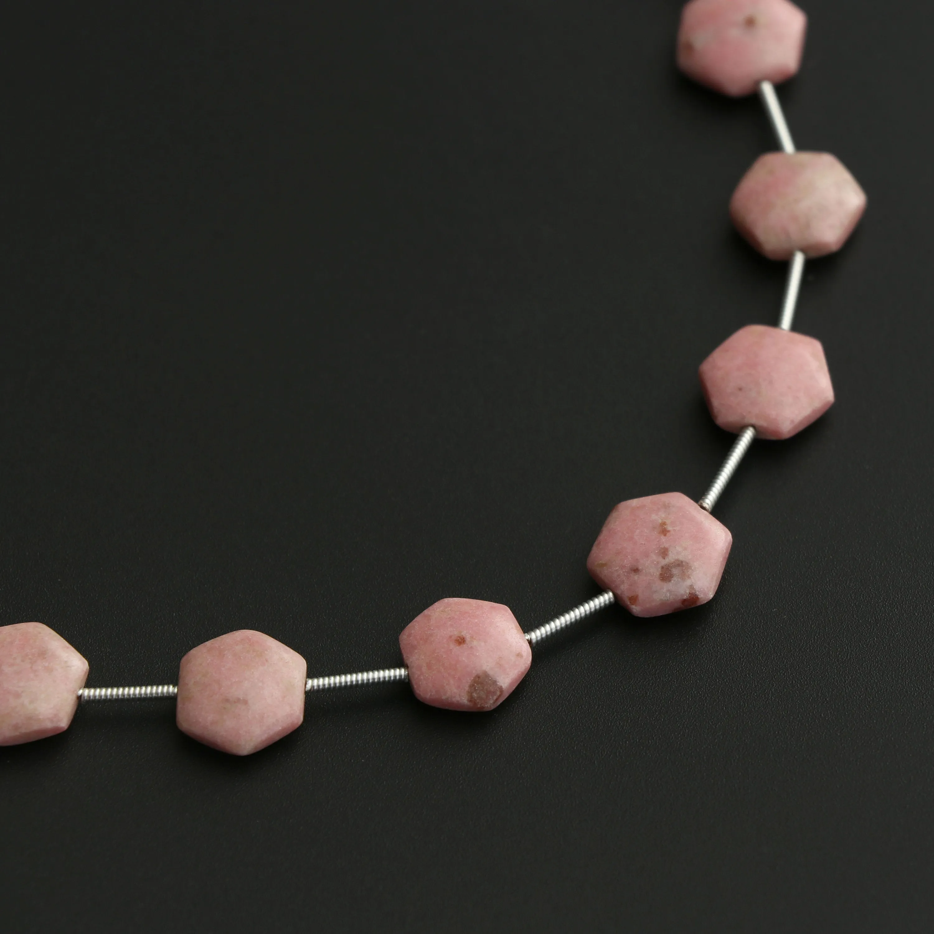 Thulite Smooth Hexagon Flats Beads, 4x10 mm, Thulite Jewelry Making Beads, 7 Inch/ 17 Cm Full Strand, Price Per Strand
