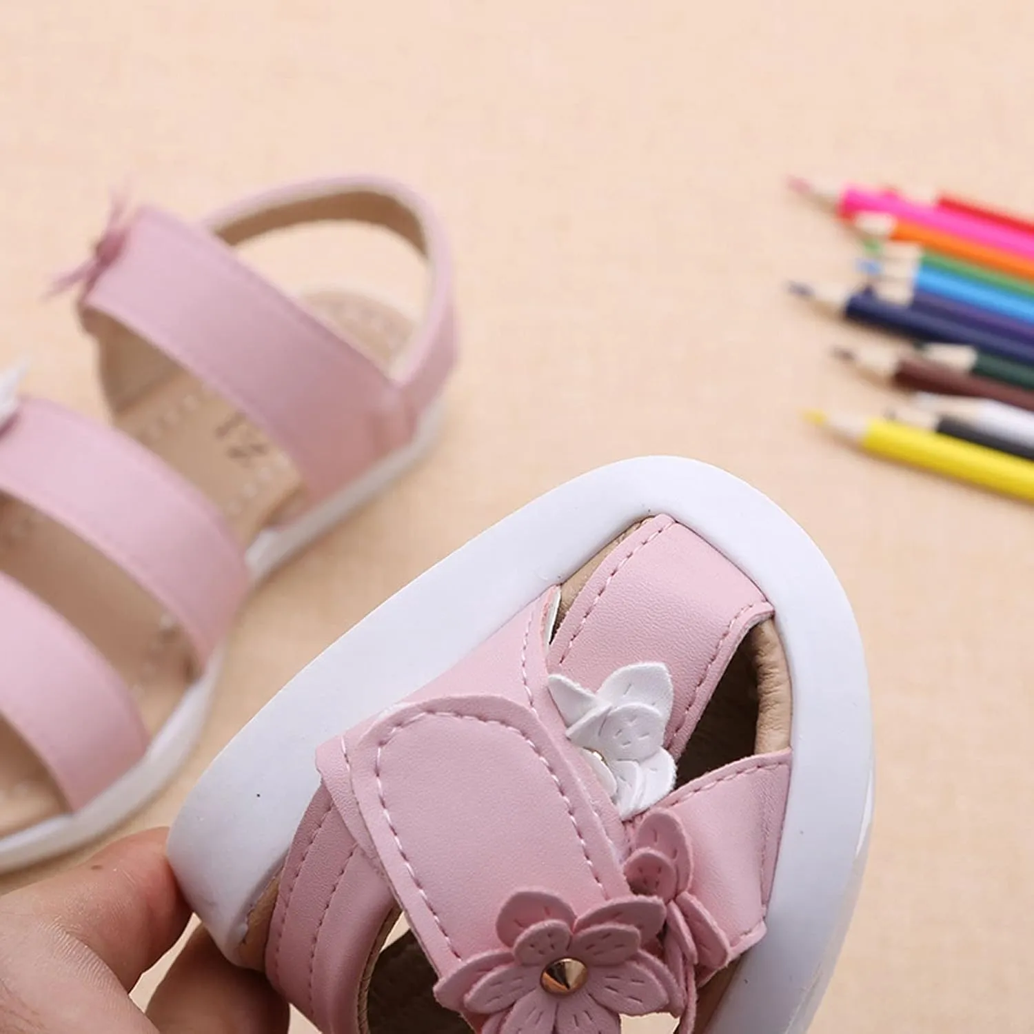 Toddler T Strap Sandals Summer Kids Children Sandals Fashion Big Flower Girls Flat Pricness Shoes Kids Dress Sandals