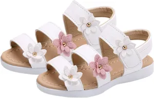 Toddler T Strap Sandals Summer Kids Children Sandals Fashion Big Flower Girls Flat Pricness Shoes Kids Dress Sandals