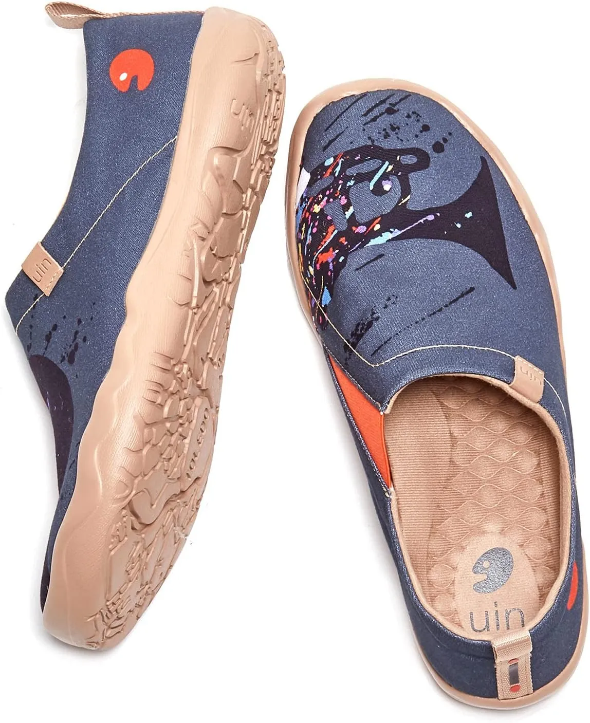 UIN Men's Walking Travel Shoes Slip On Canvas Casual Loafers Lightweight Comfort Fashion Sneaker Happy Doggies