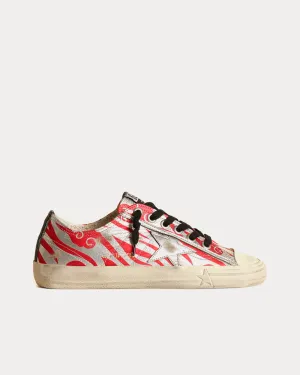 V-Star LTD Tiger Print Silver / Red Low Top Sneakers