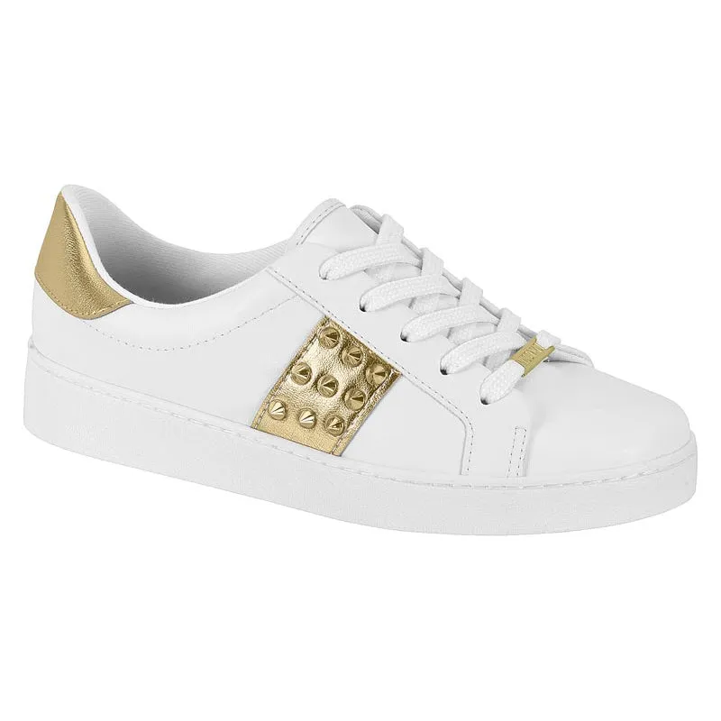 Vizzano 1214-1042 Gold Studs Sneaker in White Napa