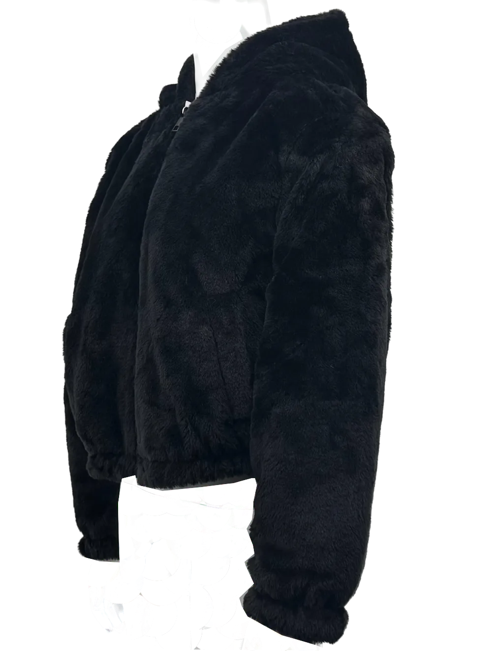 WHO25001 100% Polyester Fur Women's Hooded Jacket