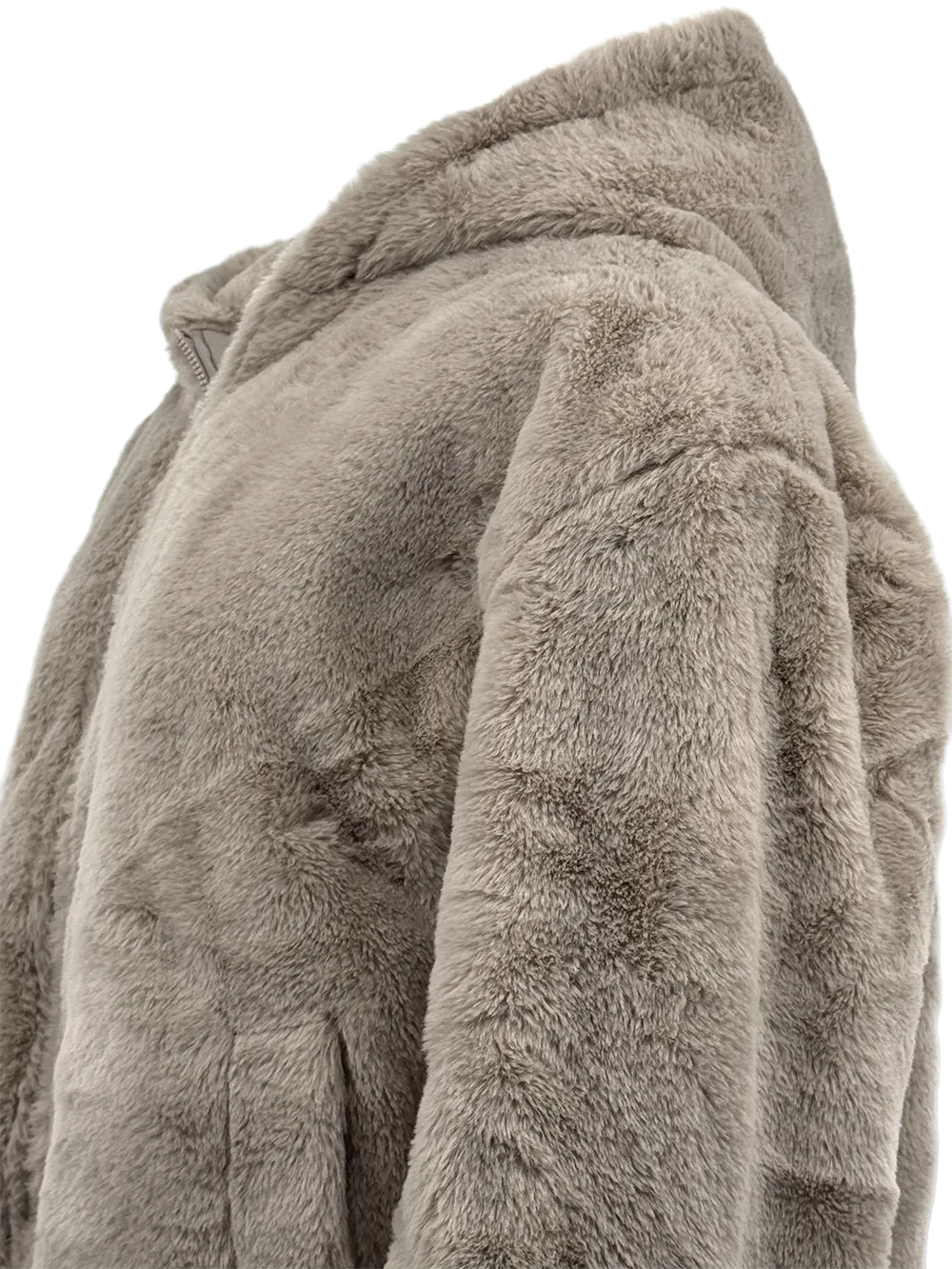 WHO25001 100% Polyester Fur Women's Hooded Jacket