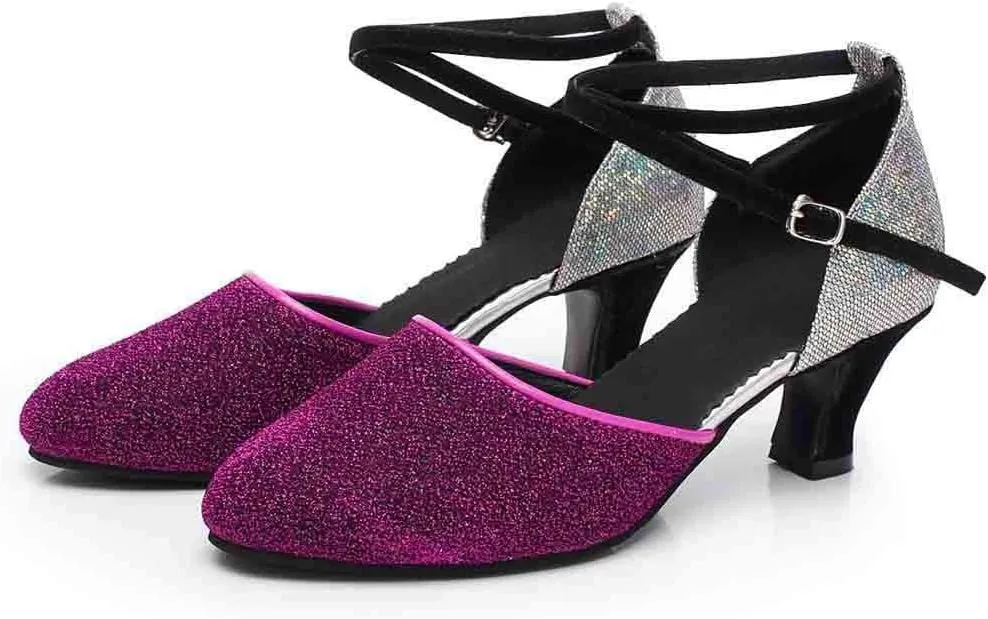 Women's Ballroom Tango Latin Dancing Shoes Sequins Shoes Social Dance Shoe 5 Apparel, 5.5