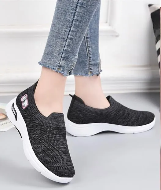 Women's Mesh Orthopedic Sneakers Comfortwear Plantar Fasciitis for Women Walking Shoe with Arch Support Slip On Barefoot Shoes