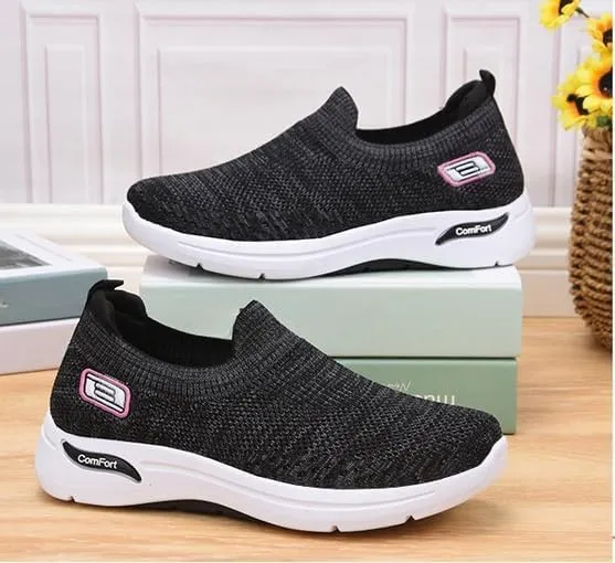 Women's Mesh Orthopedic Sneakers Comfortwear Plantar Fasciitis for Women Walking Shoe with Arch Support Slip On Barefoot Shoes