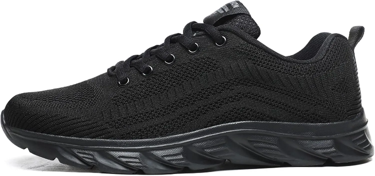 Women's Walking Sock Shoes Elastic Knit Lightweight Mens Dress Shoes Workout Black Casual Shoes Waterproof Sneakers Slip On Tennis Shoe Cross Trainer Shoe